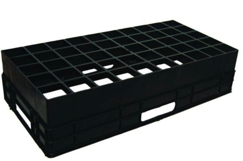 50 cell black plastic forestry air pruning tray