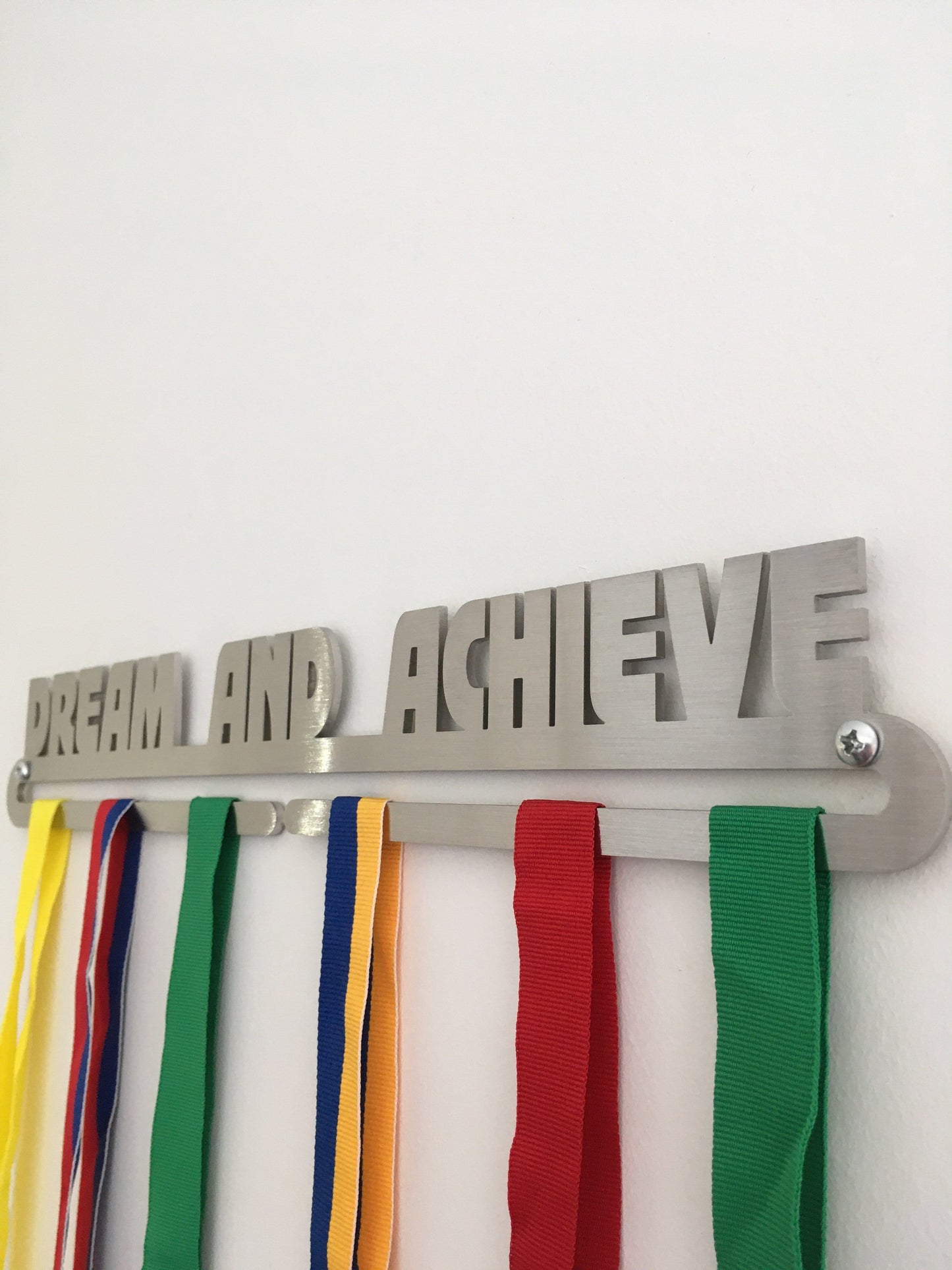 MEDAL DISPLAY IN STAINLESS DREAM AND ACHIEVE * FREE POSTAGE IN AUSTRALIA * - Australian Custom Metalwork Designs