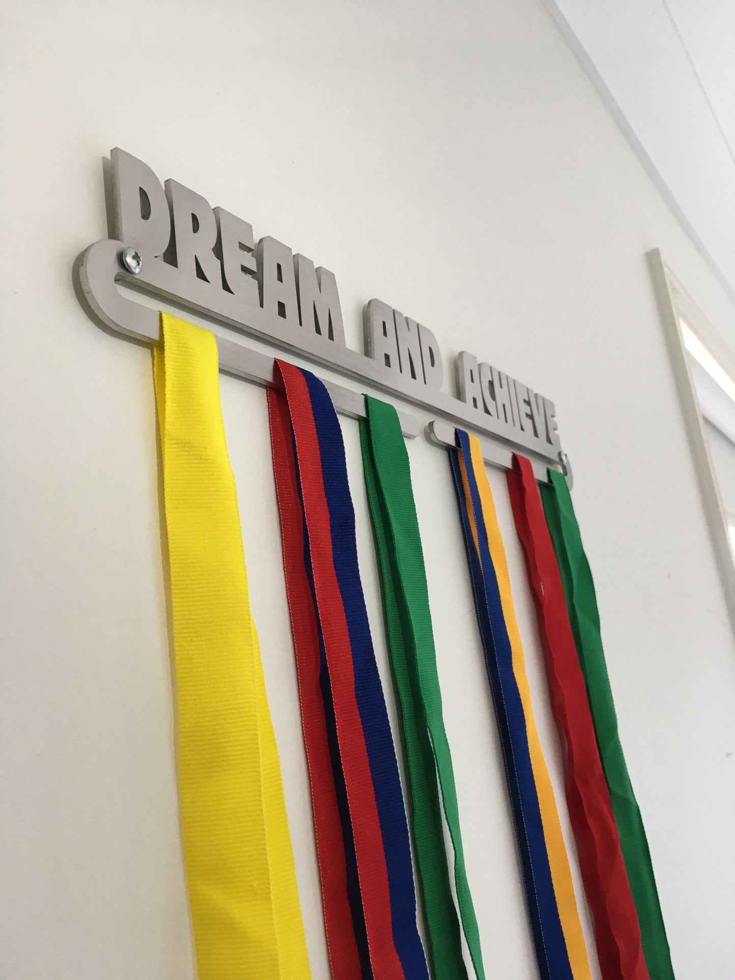 MEDAL DISPLAY IN STAINLESS DREAM AND ACHIEVE * FREE POSTAGE IN AUSTRALIA * - Australian Custom Metalwork Designs