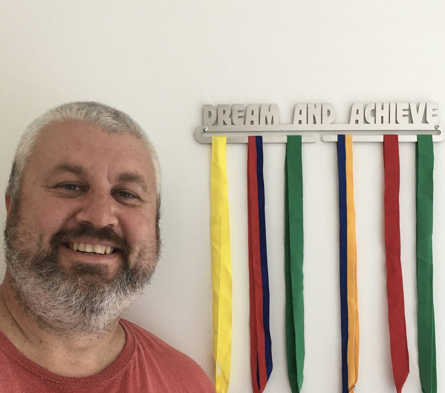 MEDAL DISPLAY IN STAINLESS DREAM AND ACHIEVE * FREE POSTAGE IN AUSTRALIA * - Australian Custom Metalwork Designs