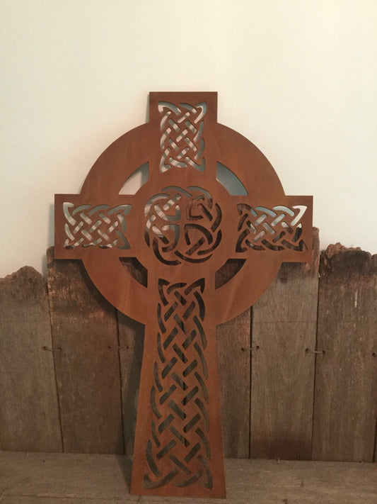 Celtic Cross Cor-ten Steel Rusty Patina **FREE SHIPPING WITHIN AUSTRALIA** - Australian Custom Metalwork Designs